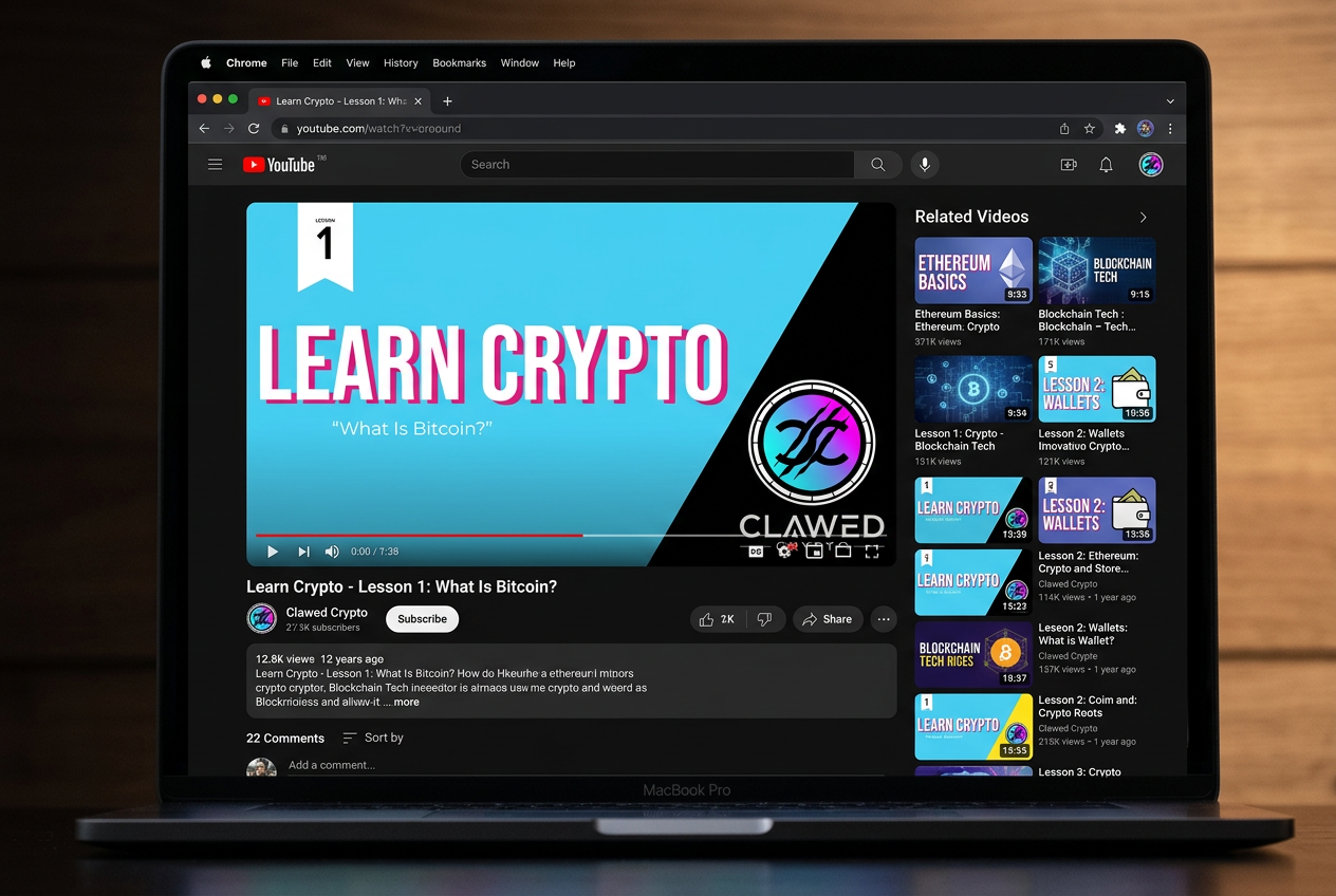 Learn Crypto lesson on YouTube